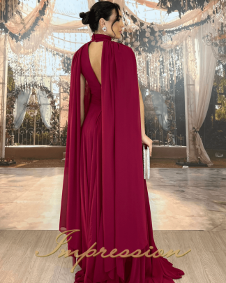 Vestido de Festa Longo Marsala Dois em Um