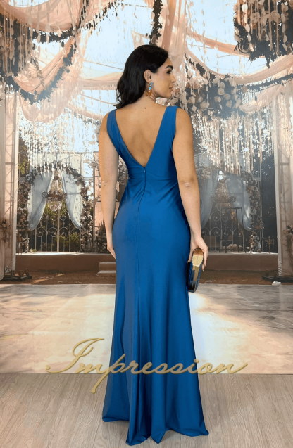 Vestido de Festa Longo Azul Petroleo - Imagem 2
