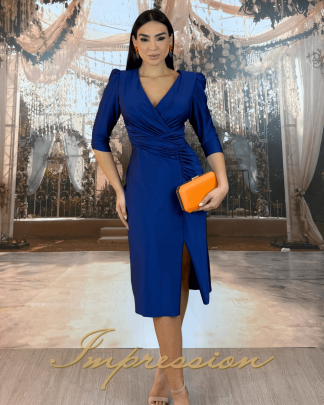 Vestido de Festa Midi Azul Marinho