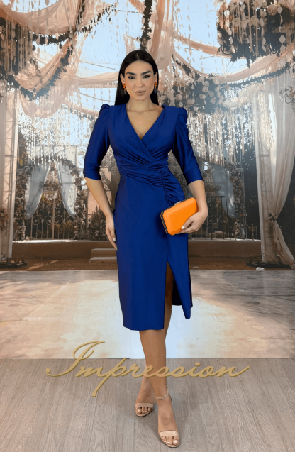 Vestido de Festa Midi Azul Marinho