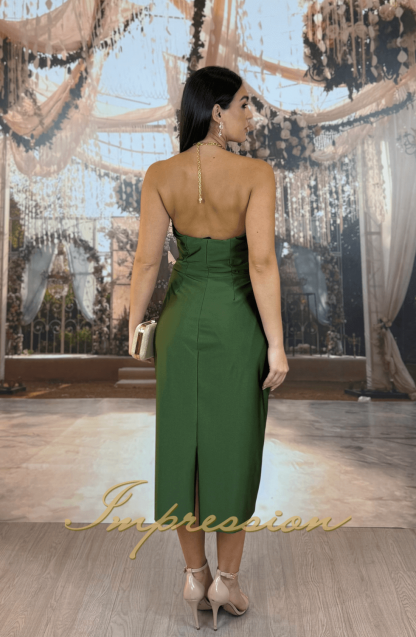Vestido de Festa Midi Verde Oliva - Imagem 2