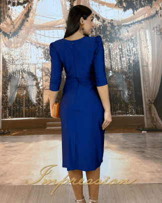 Vestido de Festa Midi Azul Marinho