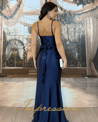 Vestido de Festa Longo Azul Marinho