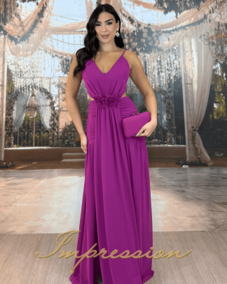 Vestido de Festa Longo Fucsia