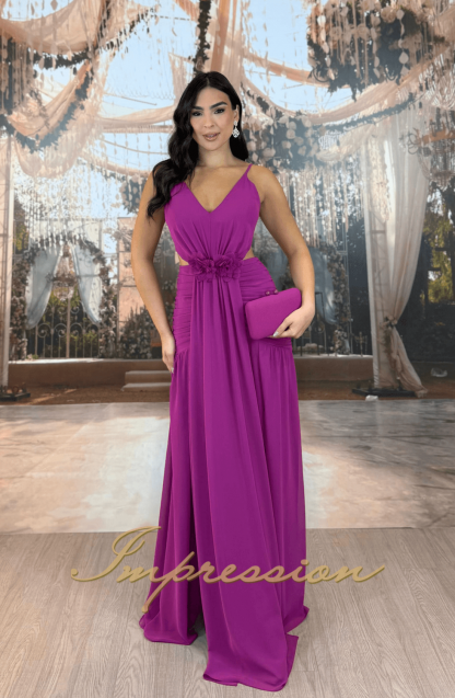 Vestido de Festa Longo Fucsia