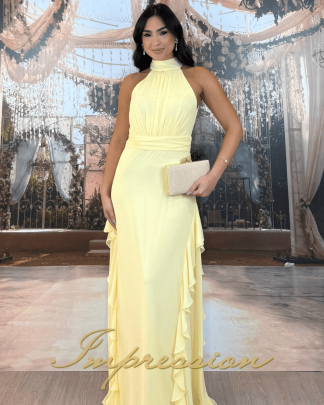 Vestido de Festa Longo Amarelo