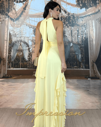 Vestido de Festa Longo Amarelo