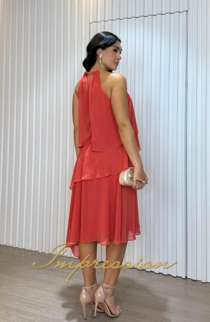 Vestido de Festa Midi Terracota - Imagem 2