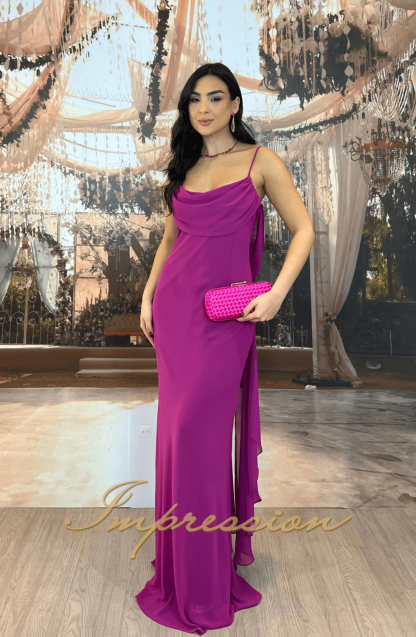 Vestido de Festa Longo Fucsia