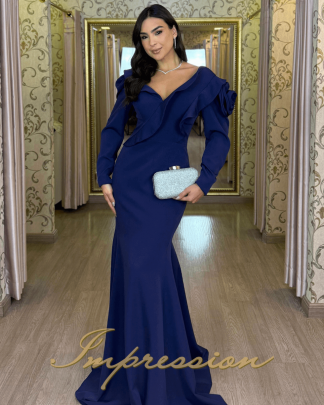 Vestido de Festa Longo Azul Marinho