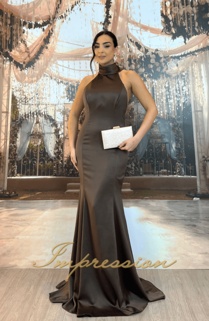 Vestido de Festa Longo Marrom