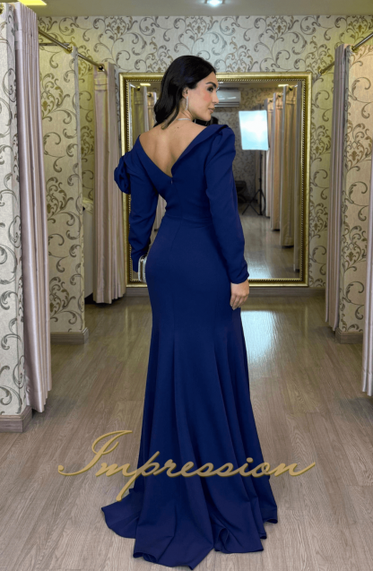Vestido de Festa Longo Azul Marinho - Imagem 2