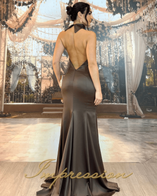 Vestido de Festa Longo Marrom
