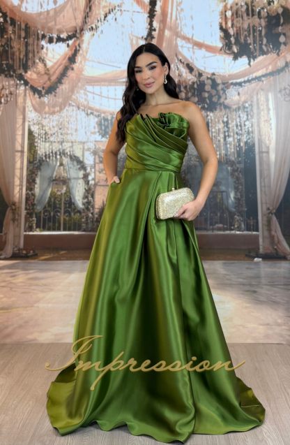 Vestido de Festa Longo Verde Oliva