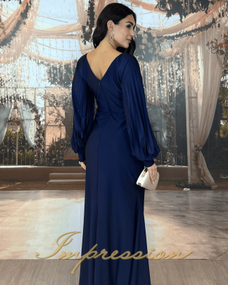 Vestido de Festa Longo Azul Marinho