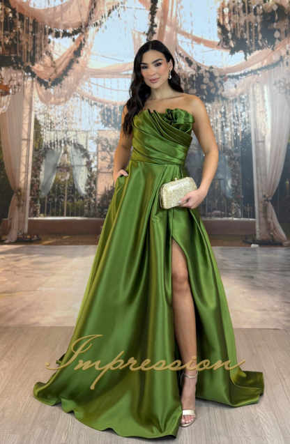 Vestido de Festa Longo Verde Oliva - Imagem 3