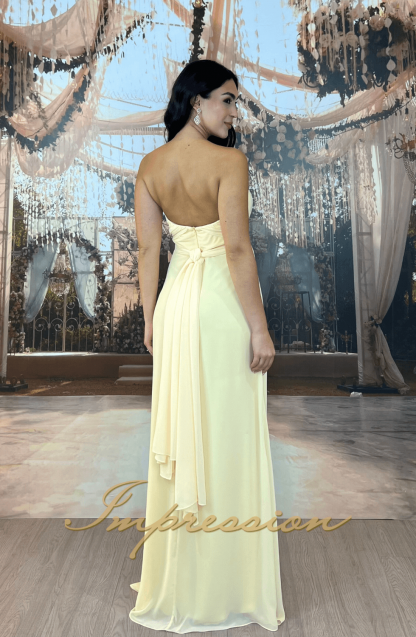 Vestido de Festa Longo Amarelo Manteiga - Imagem 3