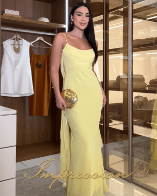Vestido de Festa Longo Amarelo