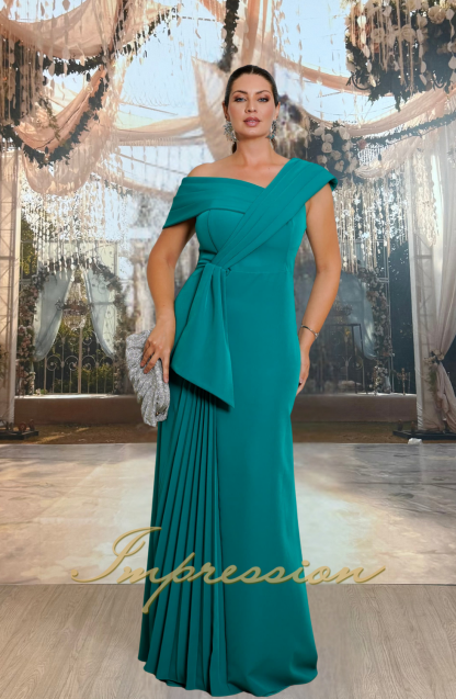 Vestido de Festa Longo Plus Size Petroleo