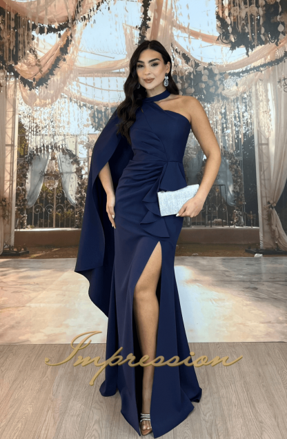 Vestido de Festa Longo Azul Marinho