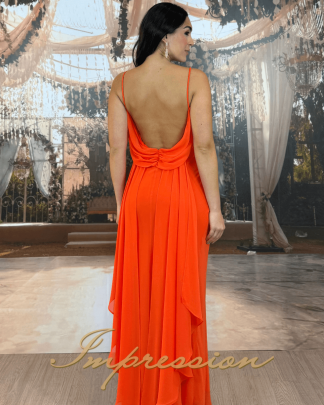 Vestido de Festa Longo Laranja