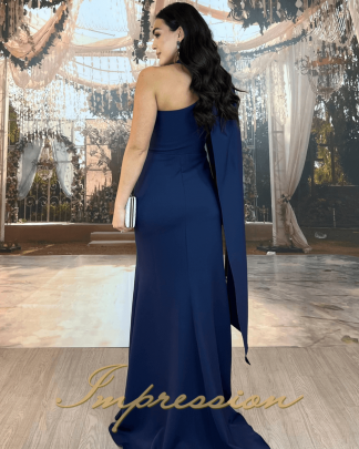 Vestido de Festa Longo Azul Marinho
