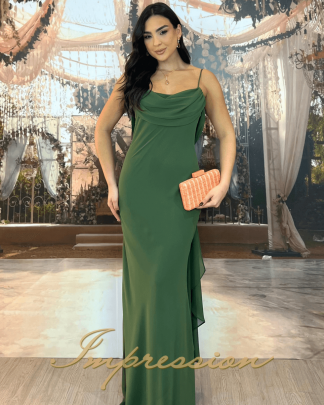 Vestido de Festa Longo Verde Oliva