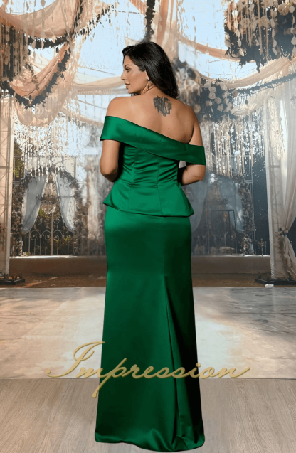 Vestido de Festa Longo Plus Size Verde Bandeira - Imagem 2