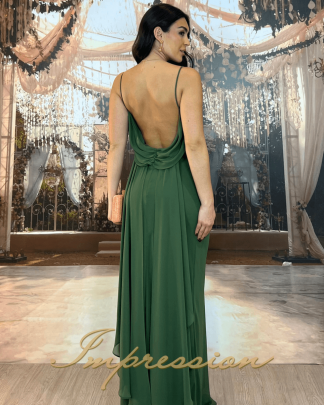 Vestido de Festa Longo Verde Oliva