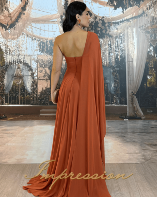 Vestido de Festa Longo Terracota