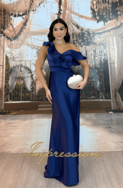 Vestido de Festa Longo Azul Marinho