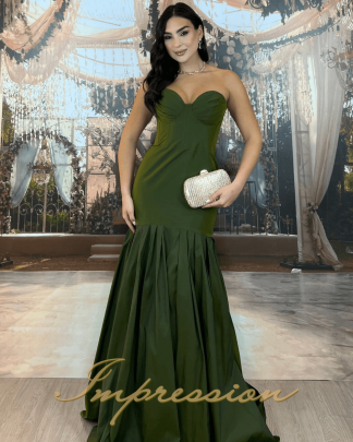Vestido de Festa Longo Verde Oliva