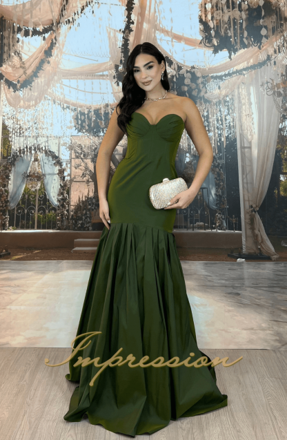 Vestido de Festa Longo Verde Oliva