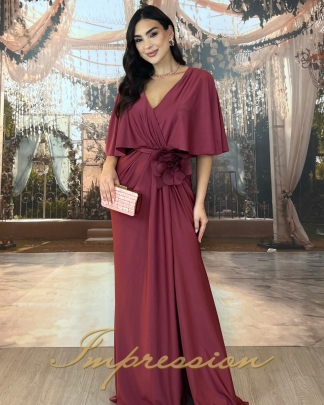 Vestido de Festa Longo Rosa Canela