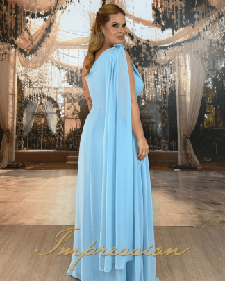 Vestido de Festa Longo Plus Size Azul Serenity