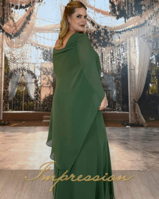 Vestido de Festa Longo Plus Size Verde Oliva