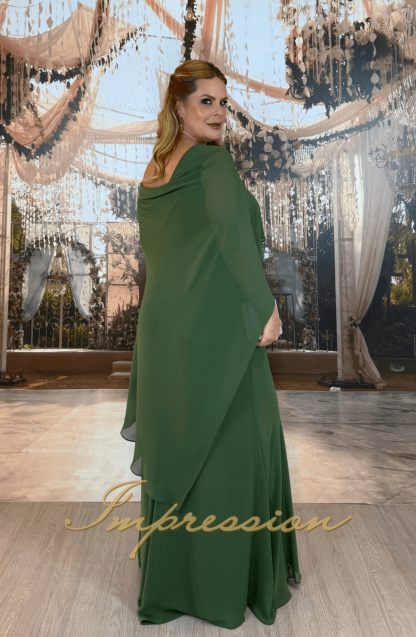 Vestido de Festa Longo Plus Size Verde Oliva - Imagem 2