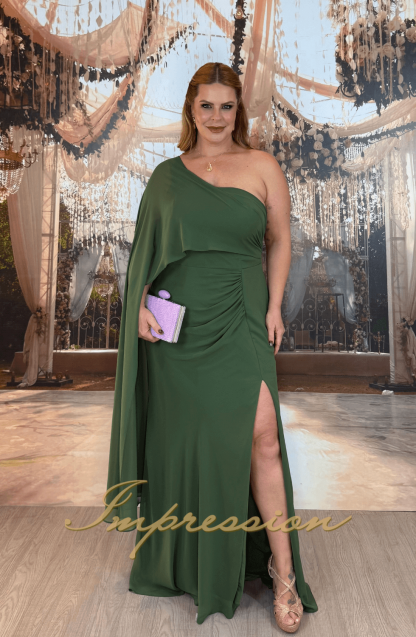 Vestido de Festa Longo Plus Size Verde Oliva - Imagem 4
