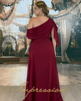 Vestido de Festa Longo Plus Size Marsala