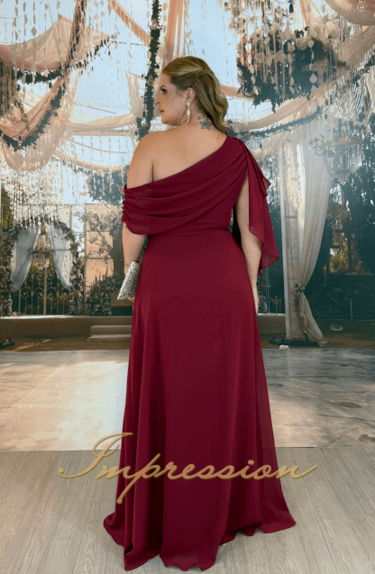 Vestido de Festa Longo Plus Size Marsala - Imagem 2