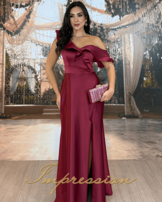 Vestido de Festa Longo Marsala
