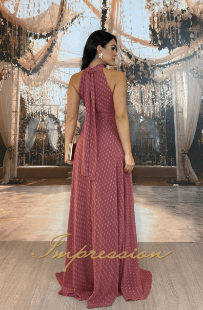 Vestido de Festa Longo Rosa Canela - Imagem 2