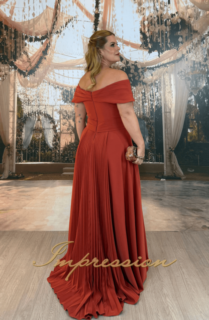 Vestido de Festa Longo Plus Size Terracota - Imagem 2