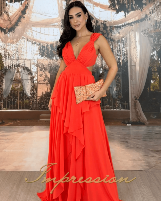Vestido de Festa Longo Laranja