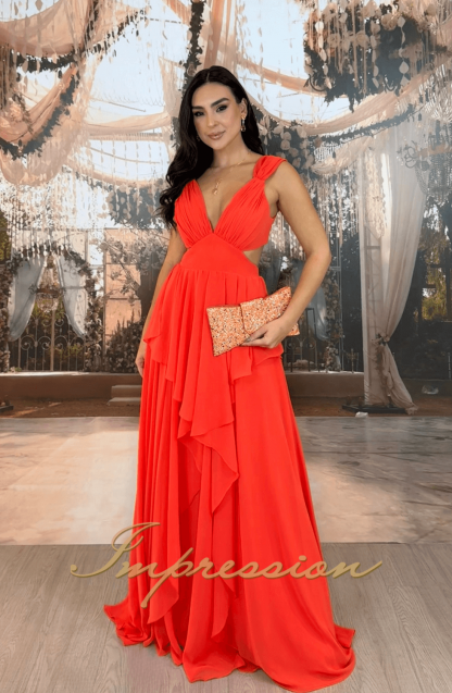 Vestido de Festa Longo Laranja
