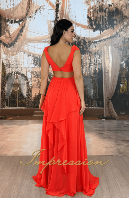 Vestido de Festa Longo Laranja - Imagem 2