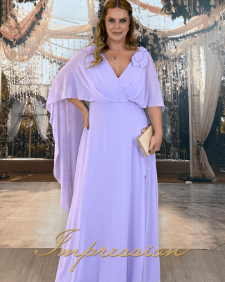 Vestido de Festa Longo Plus Size Lavanda (Lilas)