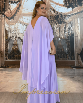 Vestido de Festa Longo Plus Size Lavanda (Lilas)