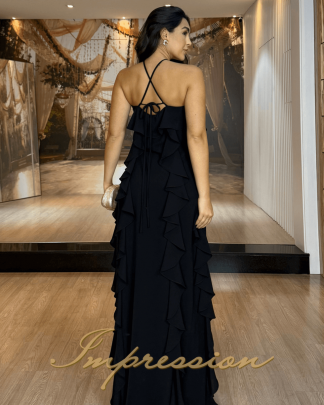 Vestido de Festa Longo Preto