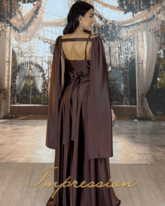 Vestido de Festa Longo Marrom